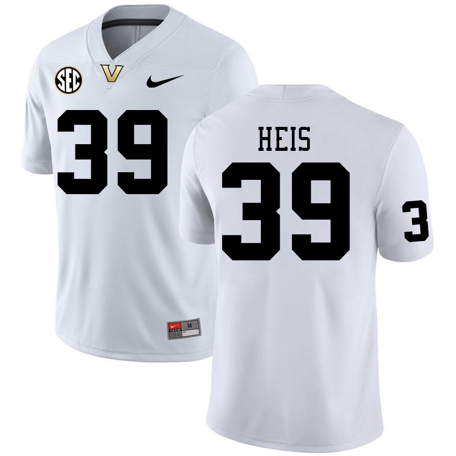 Vanderbilt Commodores #39 Jackson Heis College Football Jerseys Sale Stitched-White